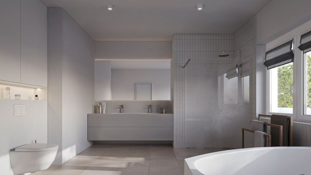 Badezimmer einer Penthousewohnung im UrbanDuo