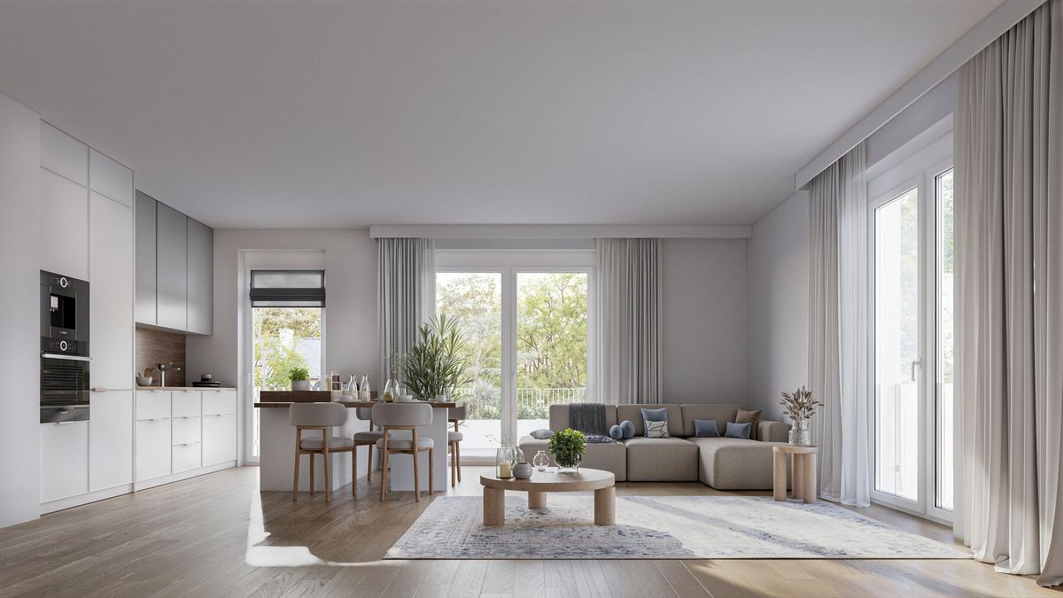 Wohnbereich einer 3,5-Zimmer-Wohnung im UrbanDuo